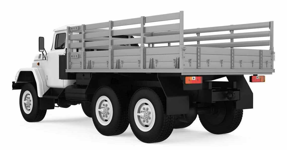 Flatbed Truck isolated on white background. 3D render 2023/03/iStock-1312433181-e1680809889314.jpg 