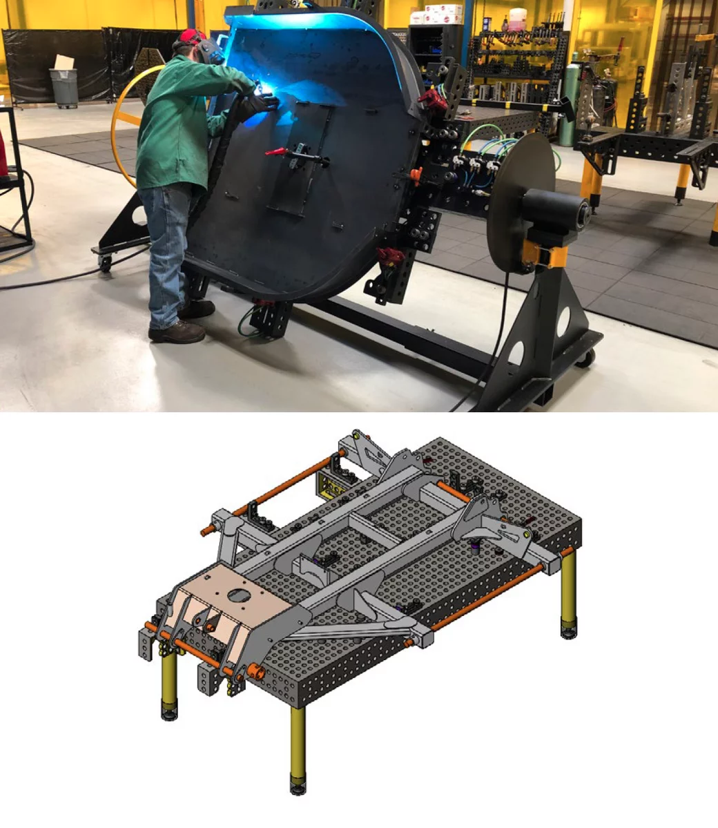 Bluco’s additional work with Alamo brands includes mower sub-assemblies for
Rhino AG (ABOVE), additional
fixtures for Morbark (BELOW, top row), and rotary
cutter parts for Bush Hog (BELOW, bottom row). 2024/08/Bluco-Morbark_06.png 