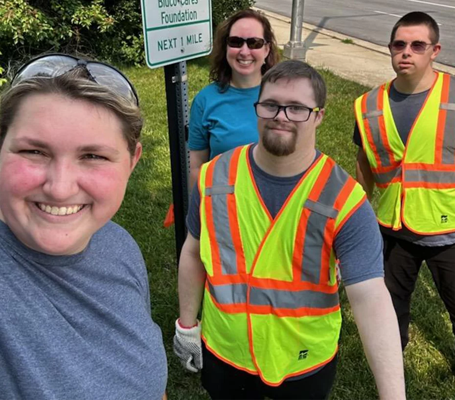 Bluco's Supported Employment Team helps out on a volunteer outing
