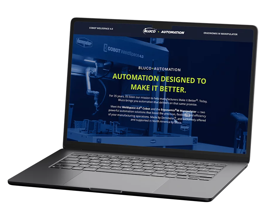 Bluco+Automation website mockup